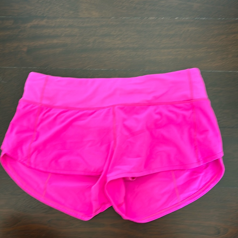 Pink Lululemon speed up shorts